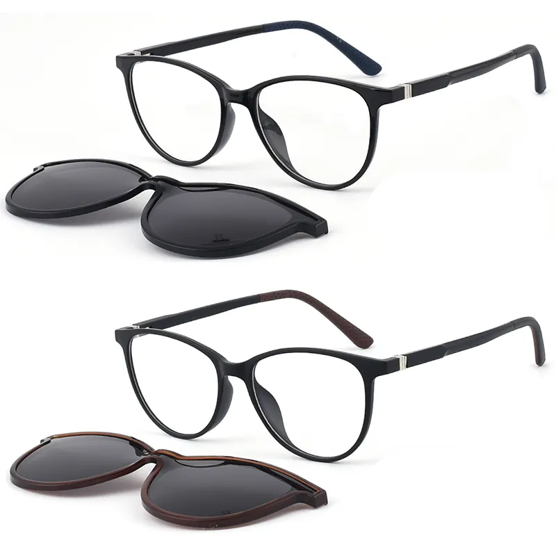 Newest TR90 Frame Magnetic Clip On Glasses 2023 Newest Eyewear Manufacturer Custom Logo Frames