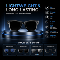 Lunettes Intelligentes IA avec Double Caméra HD Sony 8MP, Vidéo 1080P, Transfert WiFi, Audio Open-Ear, Lunettes de Soleil Intelligentes pour le Voyage
