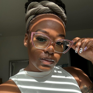 <span class=keywords><strong>Moda</strong></span> TR90 Anti luz azul bloqueo ojo <span class=keywords><strong>de</strong></span> gato <span class=keywords><strong>gafas</strong></span> <span class=keywords><strong>de</strong></span> lectura mujeres Semi sin montura Rosa anteojos marco visión lejana <span class=keywords><strong>gafas</strong></span> ópticas - Product Image 1