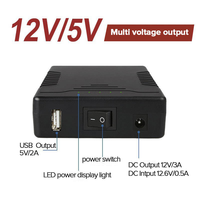 Mini UPS Power Supply 12v Paket Baterai Lifepo4 9v 5v USB Cadangan Baterai Lithium Isi Ulang Mini UPS untuk Router Wifi