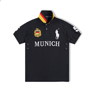 Soldes d'été transfrontalières : Chemise décontractée à manches courtes et col à revers en coton peigné respirant, lavable en machine, grande taille, avec lettres imprimées - Product Image 6