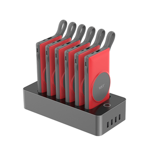 Station de recharge portable 6x 10000mAh sans fil avec câble Type C – Station d'accueil pour batteries externes à louer - Product Image 1
