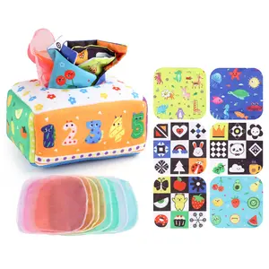 PT bebek oyuncakları 6 ila 12 ay bebekler ve bebekler için Montessori oyuncak yumuşak Montessori sihirli doku kutusu bebek oyuncakları doku kutusu oyuncak