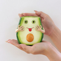 Ondeugende Avocado Vrolijk Gezicht Harsen Bloempot Ornament Handgemaakt Beeldje Lente Smaak Groene Plant In Pot voor Thuis Kantoor Woonkamer
