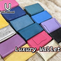 Dompet Kulit Asli Berkualitas Tinggi A10 Vintage Merek Mewah Bekas Grosir Kode Unisex Campuran Murah Populer