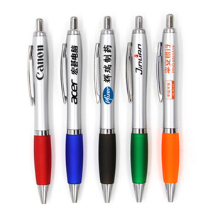 CNG Touch-Sensitive Gourd-Shaped Ballpoint <b>Pen</b> Silver Club Blue Core <b>White</b> Club Black Core Press Button Custom Logo Promotional - Product Image 4