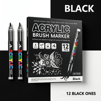 Marqueur acrylique liquide à séchage rapide, encre vive pour peinture sur carton noir, art DIY, stylos pour étudiants