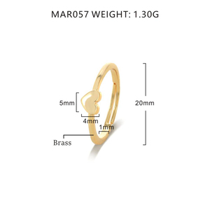 Mercados en Línea Chinos Venden <span class=keywords><strong>al</strong></span> <span class=keywords><strong>por</strong></span> <span class=keywords><strong>Mayor</strong></span> Joyería de Latón de Moda, Estilo Minimalista, Anillo de Corazón Bonito Chapado en Oro de 18k para Niñas - Product Image 5
