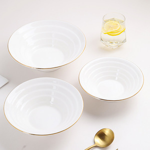 Moderno restaurante japonés respetuoso con el medio ambiente de alta calidad de gran tamaño de porcelana roscada de cerámica frutas ensalada sopa <span class=keywords><strong>Ramen</strong></span> <span class=keywords><strong>Bowl</strong></span> blanco - Product Image 6