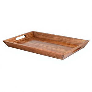 Plateau de service en bois d'acacia de haute qualité-parfait pour les repas haut de gamme, la décoration intérieure et les besoins de divertissement sophistiqués - Product Image 1