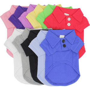 热卖定制涤纶狗服装大中型猫t恤宠物马球衫动物图案棉质材料 - Product Image 6