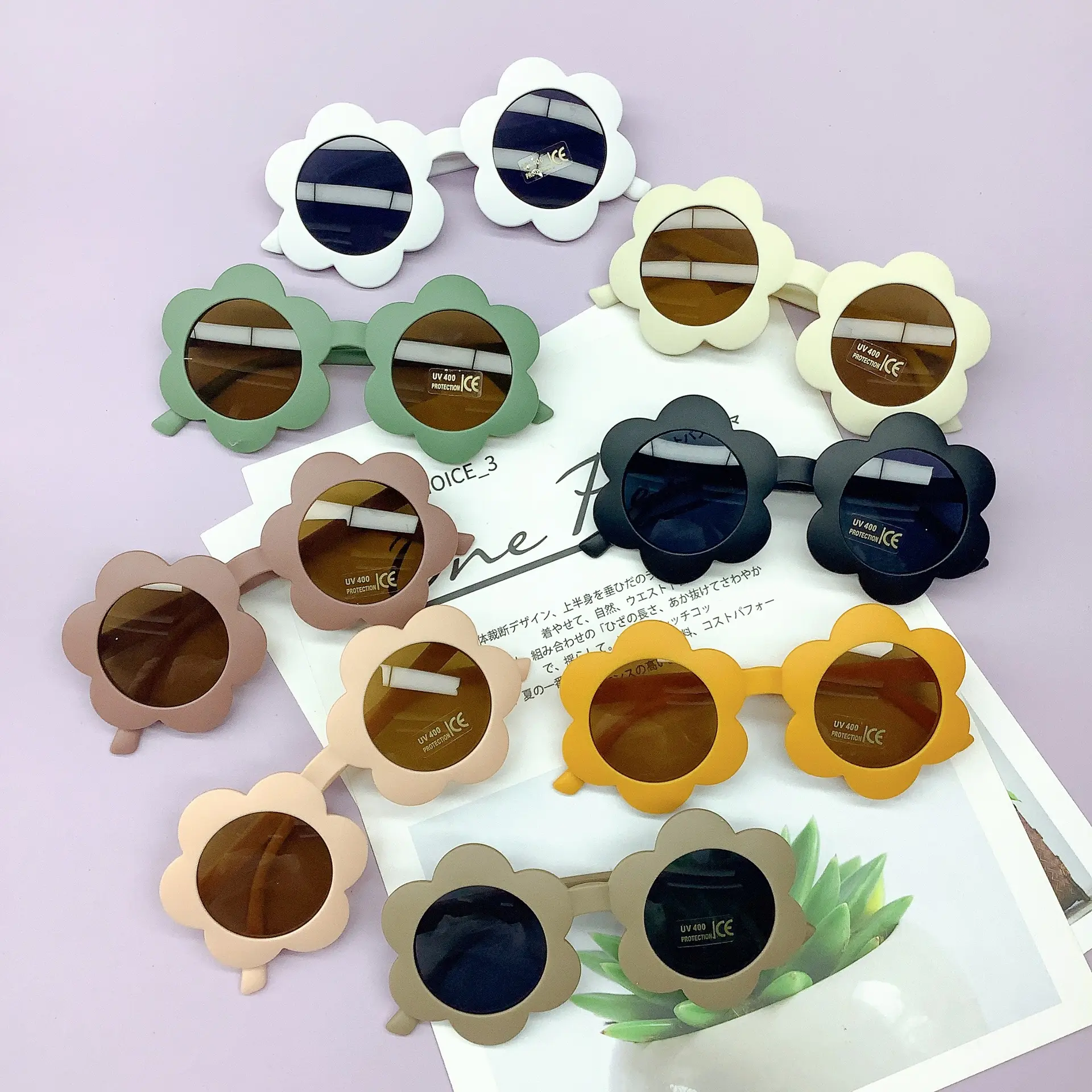 Şanslı toptan moda sevimli çocuklar güneş gözlüğü özel çocuk aksesuarları tasarımcısı Shades çiçek kız güneş gözlüğü