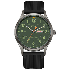 Orologio da Uomo Sportivo di Lusso, Moda Business, Movimento al Quarzo, Cassa in Acciaio Inox 316L, Cinturino in Pelle Italiana e Gomma, Lancette - Product Image 4