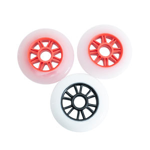 Nouveau Design Premium Vitesse Patins Roue Double Dureté Rose Pu Patinage Roues Bébé rouleaux poussettes panier roulettes - Product Image 3