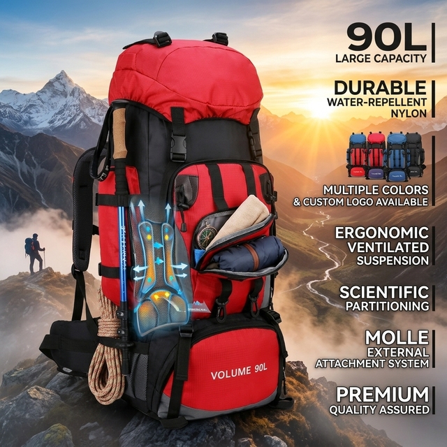 Factory Custom Large Capacity 90L Outdoor Backpack Camping Mountaineering Backpacks Backpack for Women