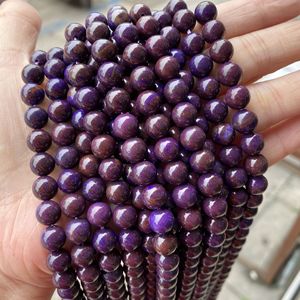 โรงงานขายส่งหินธรรมชาติลูกปัดสร้อยข้อมือสร้อยคอจำนวนมาก4มิลลิเมตร6มิลลิเมตรขนาดเล็กหลวมพลอยลูกปัดย้อมสีสีม่วง <span class=keywords><strong>Sugilite</strong></span> - Product Image 6
