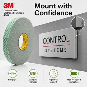 เทปโฟมสองหน้า 3M 4004 หนา 1/4 นิ้ว กาวอะคริลิก สำหรับติดตั้งป้ายภายในและงานตกแต่ง - Product Image 1