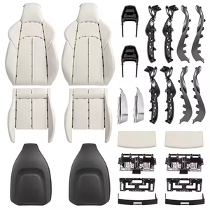 Amélioration des sièges électriques haut de gamme pour <span class=keywords><strong>Audi</strong></span>/Volkswagen, cuir noir et <span class=keywords><strong>bleu</strong></span> sur mesure avec surpiqûres en losange - Product Image 2