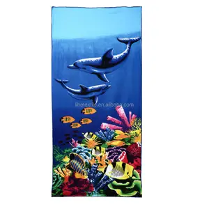 Serviettes de plage personnalisées imprimées numériquement avec motif de requin Serviette de plage douce et confortable Vente en gros