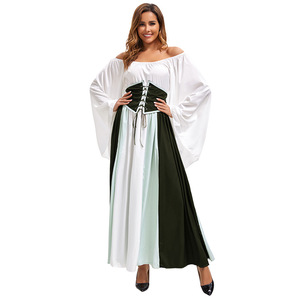 Vestido Largo de Princesa Medieval Renacentista para Mujer, Estilo Corsé con Hombros Descubiertos, Disfraz para Representaciones Escénicas, Vestido para Adultos - Product Image 4