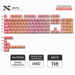 Xvx ורוד גרסה חדשה דפוס אור-דרך oem oem-imd-טק סט סט pbt + מחשב אנגלית 118 מפתחות | 84 מפתחות | 84 מפתחות | 61 מפתחות - Product Image 6