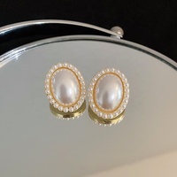 Boucles d'oreilles perle double boucle Boucles d'oreilles perle ovale aiguille argent Boucles d'oreilles perle coeur