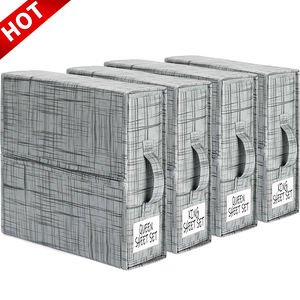 Custom Logo Duvet Covers Sheet Pillowcases Collapsible Foldable Storage Bags Bin Boxes Bedding Organizer With Transparent Window