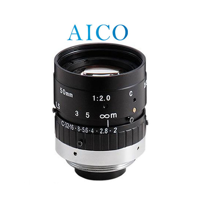 F2.0 Manual Iris 2mp 50mm Megapixel 50 mm MP C Mount Machine Vision Cctv Lens for 2/3 Sensor Format Industrial Scan Camera