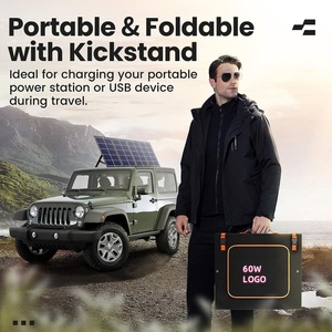 Panneau solaire monocristallin portable et pliable 60W, flexible, idéal pour une utilisation domestique en situation d'urgence - Vente flash - Product Image 6