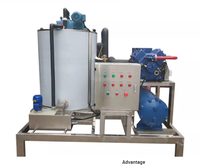 Machine à glace en paillettes industrielle de 12 tonnes, 500 kg, automatique, commerciale, pour bateaux de pêche, transformation du poisson, eau de mer, acier inoxydable