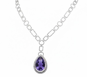 Ensemble de collier en tanzanite intemporelle, bijoux fins de luxe avec finition raffinée en tanzanite pour femmes, mariages, tenue de soirée - Product Image 1