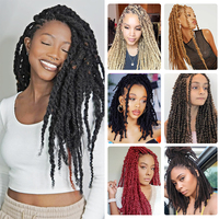 Perruque en fibre synthétique Caterpillar, tresses afro torsadées, cheveux longs bouclés en soie haute température, doux et volumineux, longueur moyenne