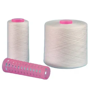 High Tenacity Raw White 40/2 42/2 44/2 Spun Polyester Sewing Thread HUAMEIRUI Brand For Dyeing