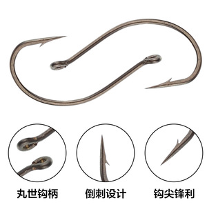 กล่องบรรจุ 50 ชิ้น เบ็ดตกปลาคาร์บอนสตีล Senyo แบบมีเงี่ยง สำหรับตกปลาแบส ปลาเทราต์ และปลาคาร์พ อุปกรณ์ตกปลา - Product Image 6
