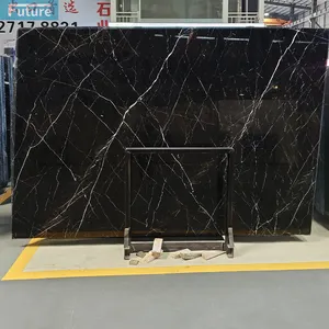 Lajes de piso em mármore marquina pretas naturais para bancada de cozinha, preço mais barato por atacado de pedra do futuro