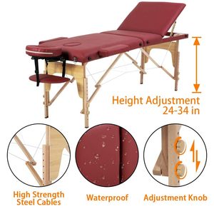 Lit de <span class=keywords><strong>Spa</strong></span> pliable professionnel pour civière Table faciale en cuir synthétique pour Salon de beauté salon Portable vente d'usine - Product Image 4