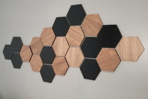 Azulejos de Pared de Madera Geométricos 3D (Hexagonales / Cuadrados) - Product Image 2