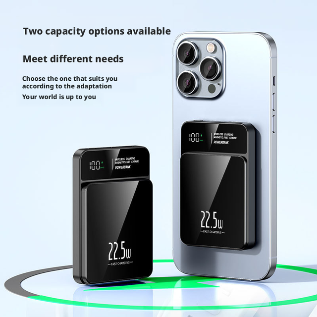 Mini Portable Power Bank 10000mah Mobile Magnetic Wireless Charging PD 22.5W Fast Charger 5000mah Wireless Power Bank