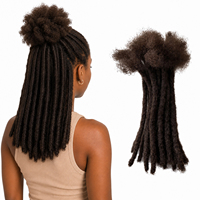 Extensiones de Rastas 100% Cabello Humano, Hechas a Mano, Microlocks, Sisterlocks, Extensiones de Locs, Color Negro Natural, Venta al Por Mayor