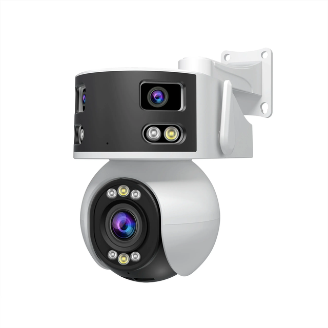 Srihome Sh055 8MP 180Degree Triple Lens Wireless Camera PTZ IP Dome 5X Zoom AI Humanoid Detection Home Security CCTV Cloud