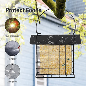 Mangiatoia per uccelli selvatici sospesa all'aperto a prova di scoiattolo a prova di scoiattolo singolo esterno appeso sugna singola torta mangiatoia per uccelli - Product Image 2