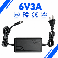 Adaptateur secteur portable AC/DC 18W 6V 3A à sortie stable pour appareils domotiques, options de prises US, EU, UK, AU, vente en gros personnalisée