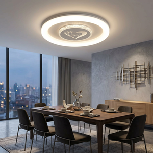Plafonnier LED moderne à double anneau motif cœur pour chambre romantique, intensité variable, directement de l'usine de Zhongshan, achat en gros - Product Image 2