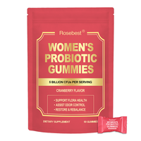 Gummies Probiotiques Véganes Sans Sucre pour Femmes, Marque Privée OEM, 5 Milliards de CFU, 6 Souches, Canneberge, Complément pour la Santé Intestinale Féminine