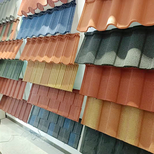 Tuiles de toiture en métal à <span class=keywords><strong>prix</strong></span> de gros de Guangzhou, matériaux de toiture, tôles de toiture en acier revêtues de pierre - Product Image 1