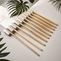 Vente en gros 100% Brosse à dents en bambou pour hôtel avec manche en bois de bambou naturel biodégradable