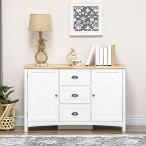 Armoire à Buffet en <span class=keywords><strong>bois</strong></span> blanc moderne avec 3 tiroirs de rangement et 2 portes pour le salon - Product Image 3