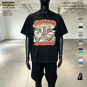 Camiseta Personalizada con Estampado, Oversize, Vintage, de Algodón Grueso para Hombre, Precio Bajo, Estilo Urbano Gráfico, Corte Cuadrado - Product Image 1