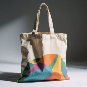 Sac fourre-tout en toile imprimé sur mesure, sac de shopping réutilisable en coton avec longues poignées, écologique, tendance, pour un usage quotidien - Product Image 1