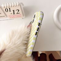 Coque de téléphone antichoc 2-en-1 en TPU+PC à motif quadrillé couleur bonbon et lignes ondulées pour iPhone 18 17 Air 16 15 14 13 Pro Max